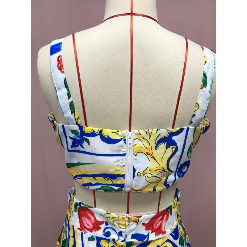 Women's Summer Temperament Halter Printed Casual Beach Dresses