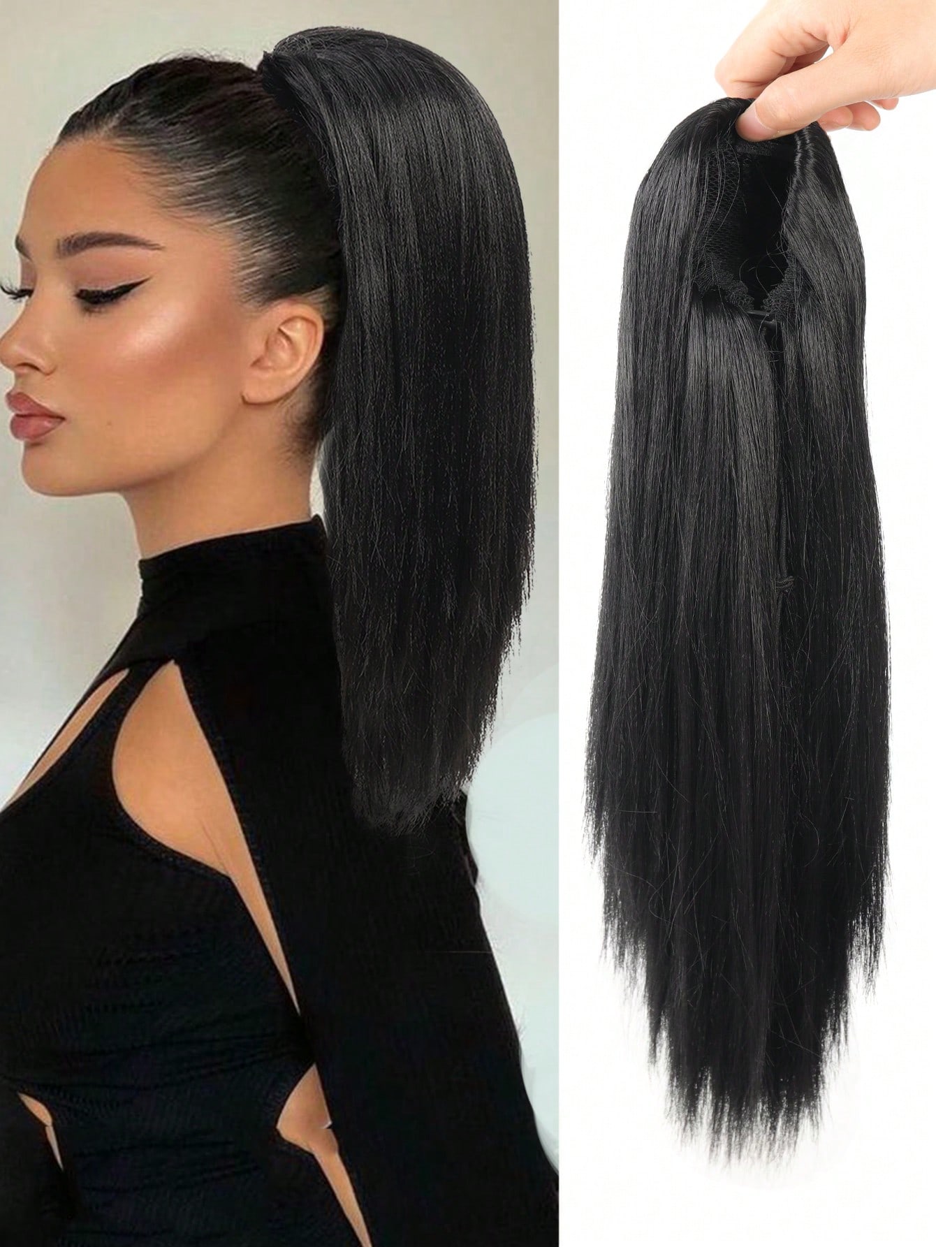 

Элегантный прямой 16-дюймовый конский хвост для женщин - многослойный, застегивающийся синтетический шиньон с завязкой, легкий 14inch