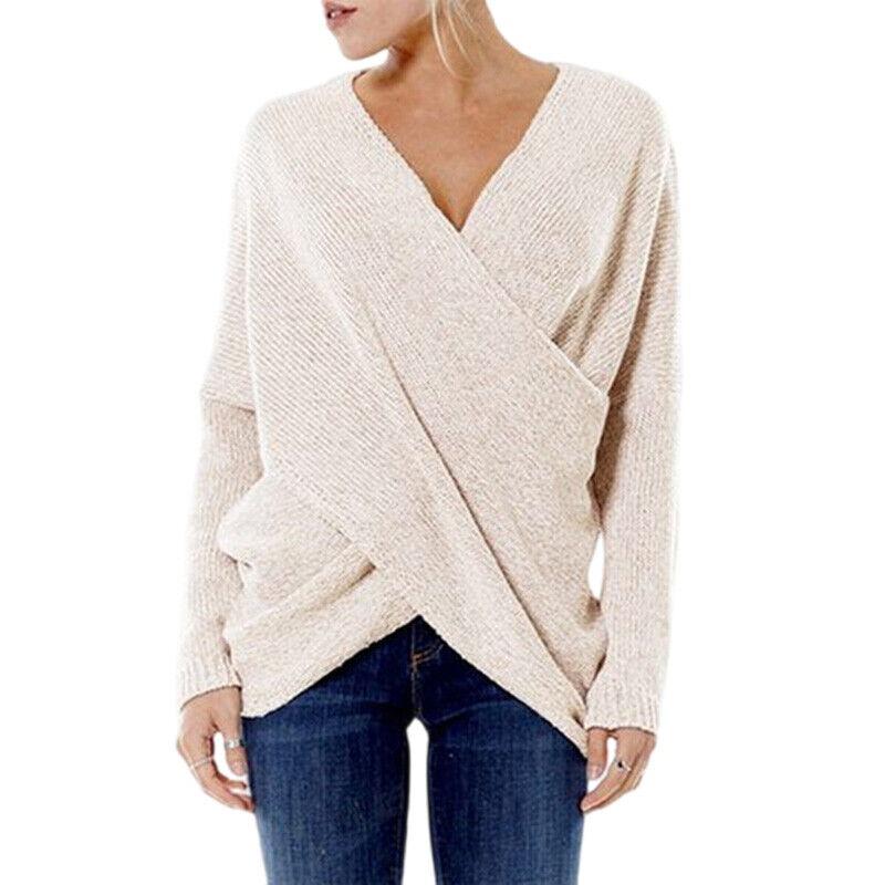 Damen Pullover Tops Plus Size Pullover Damen Strickwaren Langarm Strickpullover
