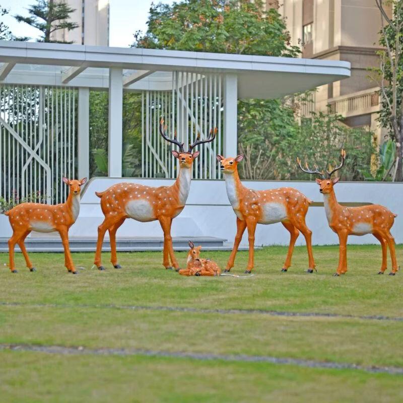 Outdoor Luminous Sika Deer Sculptures