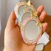 Romantic Antique Handheld Makeup Mirror Reliefs Portable Mirror Mini Retro Makeup Mirror  Gift