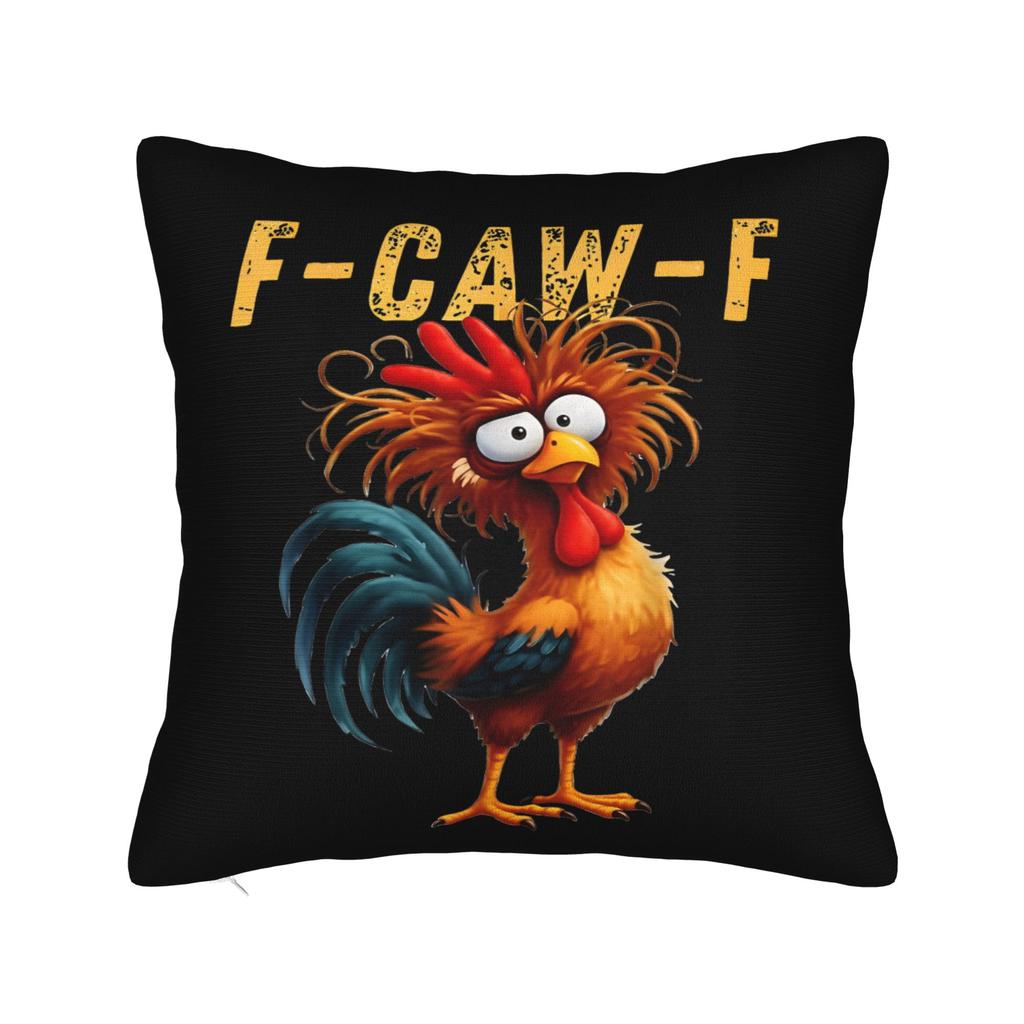 Merry FCawF Chicken Square Pillow Case Xmas Lights Rooster Cushion Cover Zippered Decorative Throw Pillow Case Cover for Bed