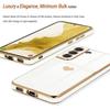 Case - BOOLING - for Samsung Galaxy S21 - Silicone TPU - Golden Heart Pattern - Shockproof Protection