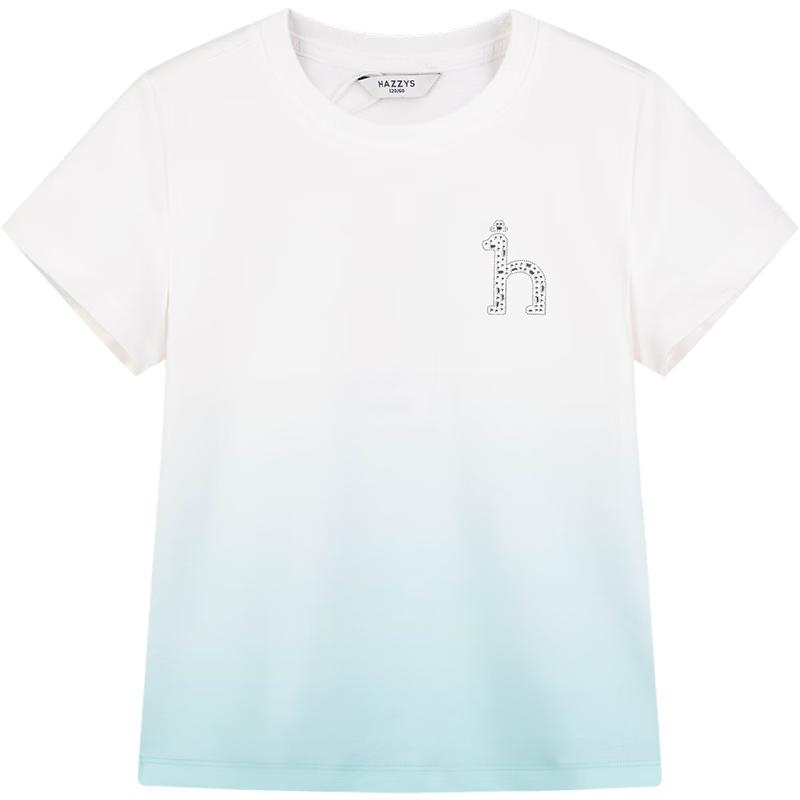 

HAZZYS Girls 2026 Summer Gradient Knit Short Sleeve T-Shirt 165