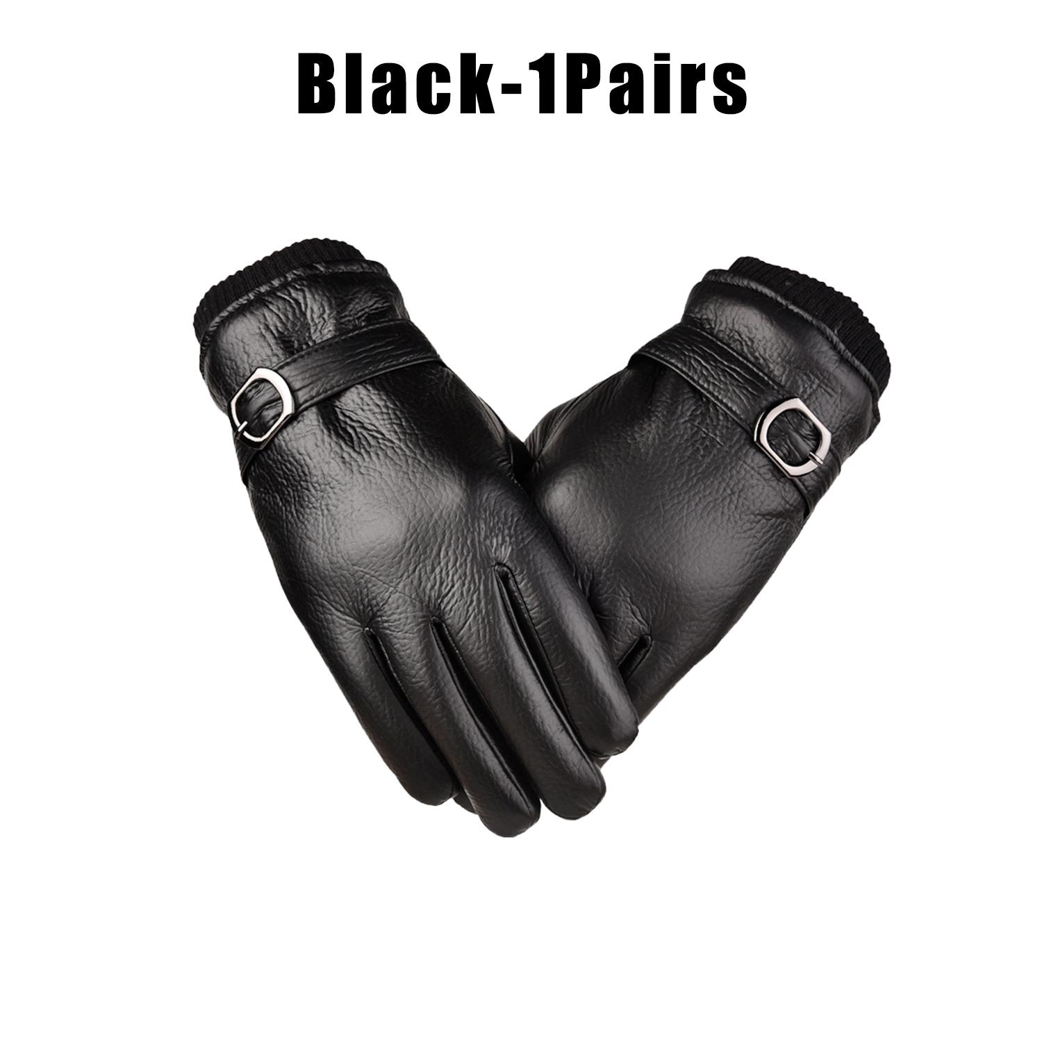 Genuine Leather Touch Gloves For Men New Winter Cycling Ski Thermal Windproof Cold Proof Outdoor Sports Essential Gear