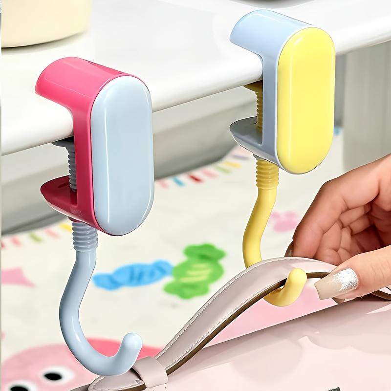 Portable Bag Hook with Adjustable Nut, Suitable for Desktops of Varying Thicknesses, Backpacks, Water Bottles, and Key Hooks