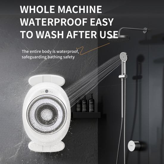 Automatický masážní kartáč na záda Elektrický tělový exfoliátor a masážní přístroj Nástěnný vodotěsný hloubkově čisticí sprchový kartáč pro