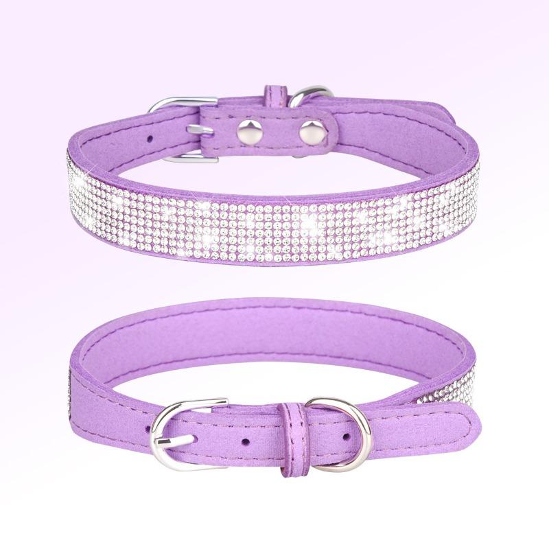 Pet Collar Rhinestone Dog Collar Lettering Nameplate Dog Neck Ring Anti-loss Removable Flower Cat Scarf
