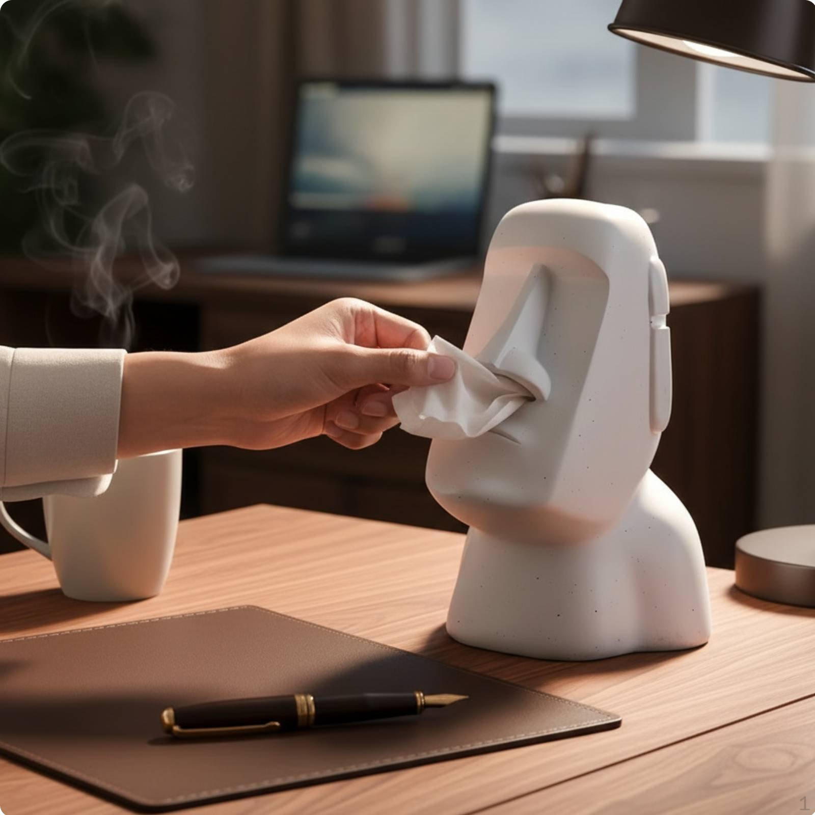 Moai statujas salvetju kaste radošs dizains