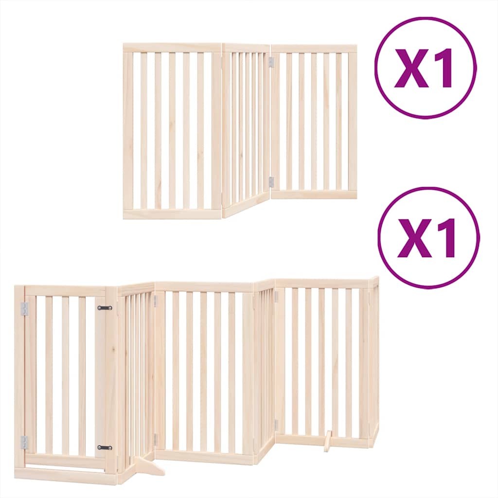 9 Piece Foldable Dog Gate 450 cm Poplar Wood
