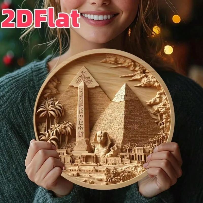 Vintage plechová cedule Egyptská pyramida Umění Zvířecí dekorace Kovové nástěnné umění