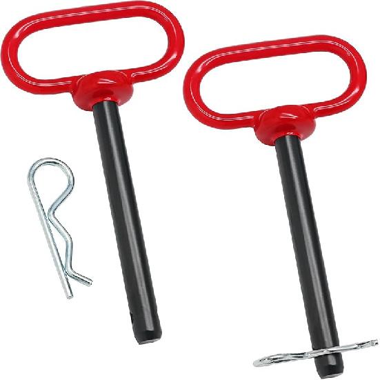 2Pcs Lawn Mower Trailer Hitch Pin 3/8 X 4 Inch Trailer Gate Pin, Heavy Duty Towing Hitch Pin With Rubber Coated, Garden Tractor Trailer Hitch Pin For