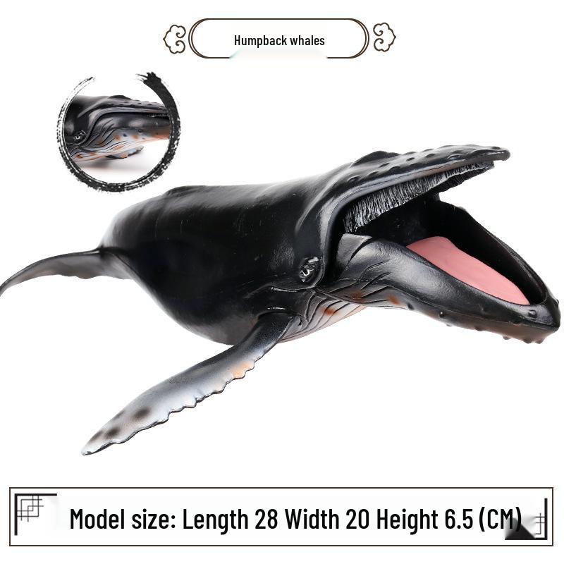 Marine Animal Simulation Model Figures: Shark, Dolphin, Hammerhead, Crab, Squid, Starfish for Kids' Education