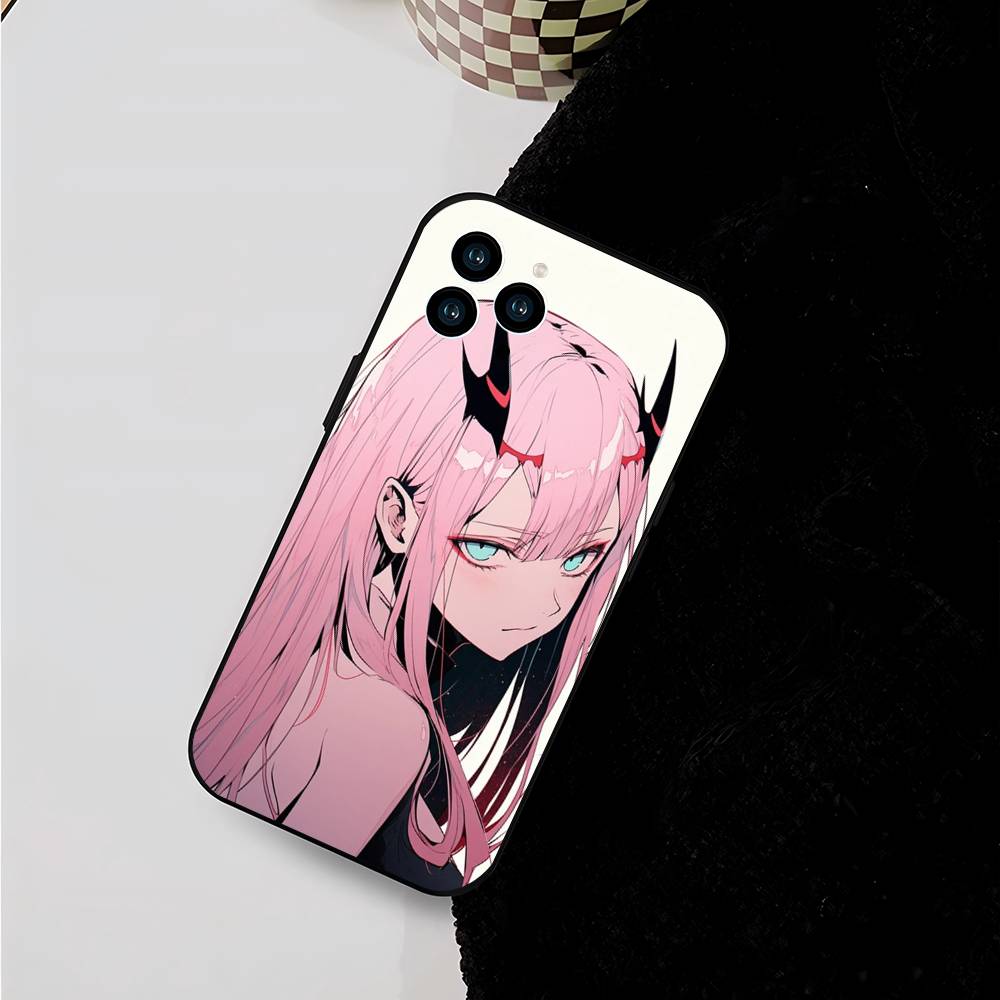 Zero Two Animation DARLING In The FRANXX Phone Case For IPhone 17 Air 16 15 14 13 Pro Max 11 12 Black Silicone Cover