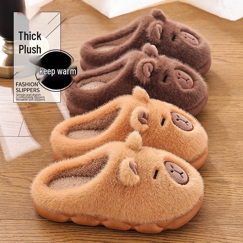 Capybara Cotton Slippers – New Winter 2025 Plush Home Slippers for Men & Women, Cute & Warm for Autumn and Winter.