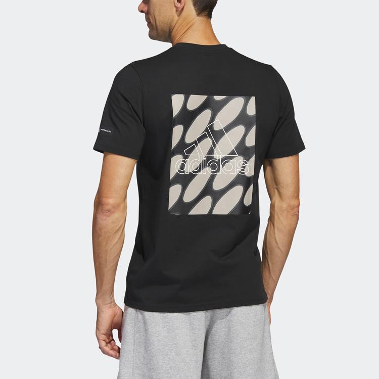 Adidas X Marimekko Collaboration Pocket Tee Letter Logo Print Round Neck Short Sleeve T-Shirt Men Tops Black HR2988