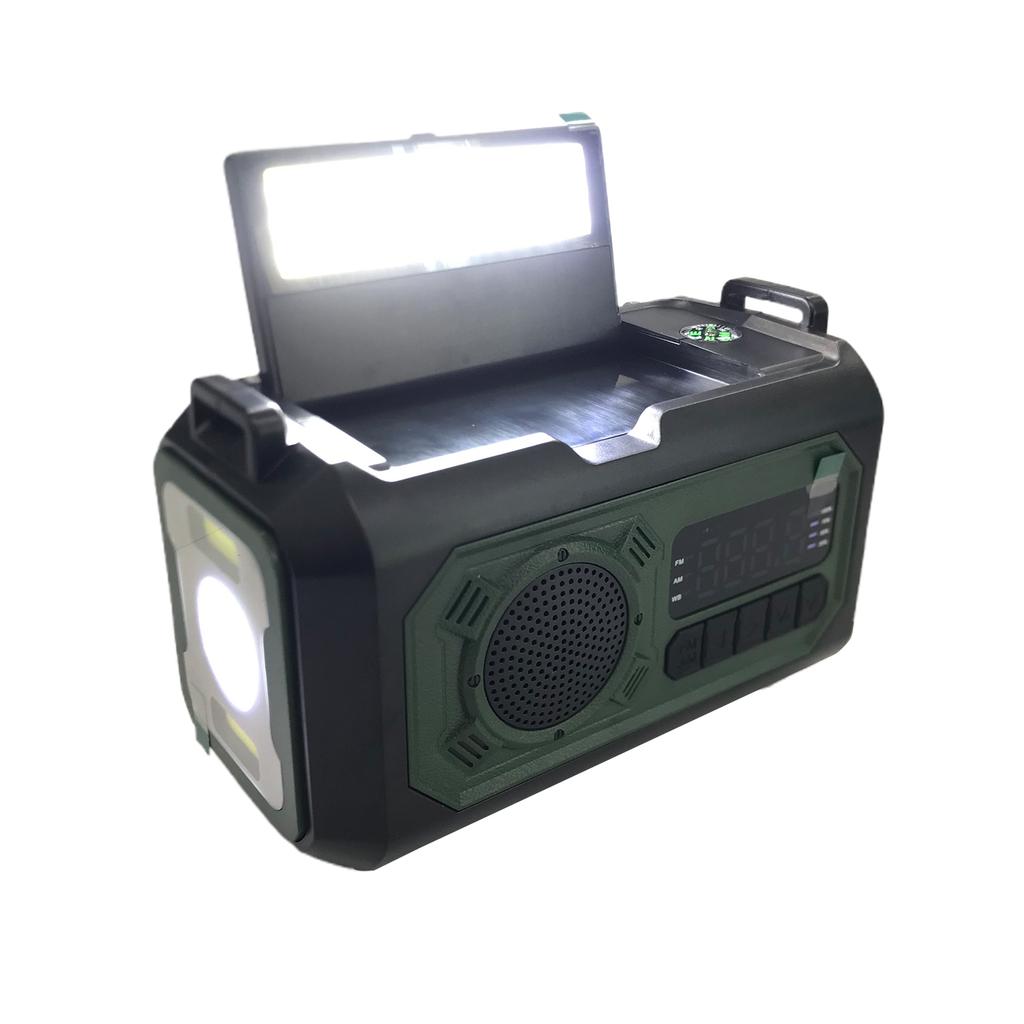 Emergency Crank Radio Portable AM FM WB Weather Radio with SOS Alert Hand Crank Solar Power 12000mAh Battery USB
