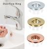 Round Sink Overflow Ring Tub For 23-25mm Drain Stopper Round Metal Overflow Hole Pedestal Washbasin Cabinet Basin Accessories