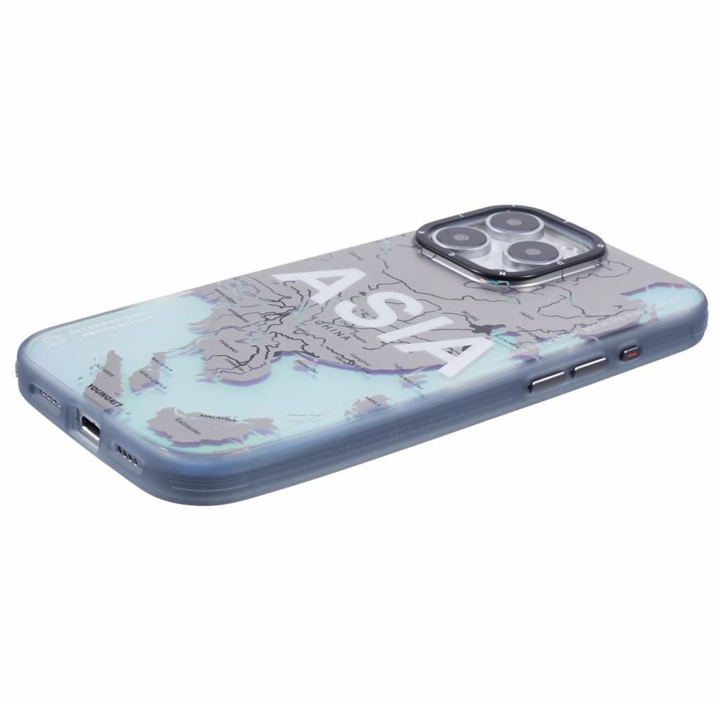 YOUNGKIT Global Series for iPhone 16 Pro Max Case Compatible with MagSafe IMD Map Design PC+TPU Phone Cover