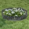 10x Plastic Garden Fence Gray Border Palisade Edging Lawn 2m