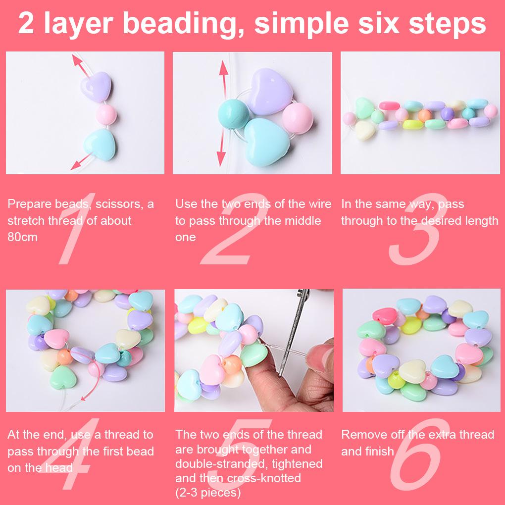 Toddlers DIY Jewelry Beads Toys Kids Necklace Bracelet Beading Christmas Birthday Holiday Preschool Party Toy Gadgets
