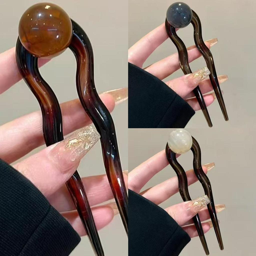 3 Stück Neue Retro Minimalistische Perlenförmige Haarnadel Frauen High-End Frisches Temperament Vielseitig Exquisit Pendeln Vielseitig