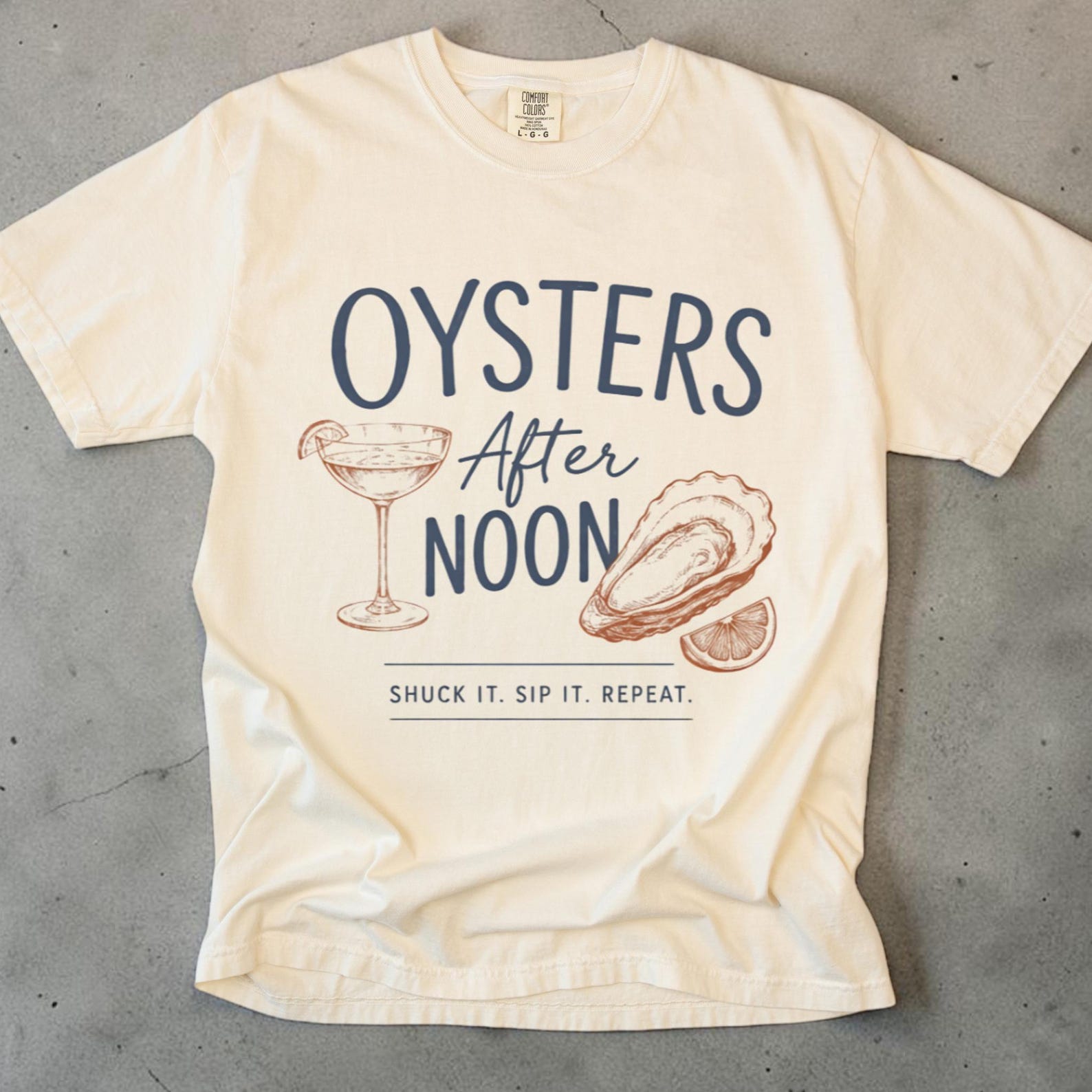 Oysters After Noon Shirt, Unisex Funny Oyster T shirt, Bachelorette Shirt, Girls Trip Shirt, Coastal Graphic Tee, Comfort Colors Oyster Tee XL