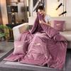 Convertible Coral Fleece Pillow & Blanket - Dual-Use Cushion for Cars & Office