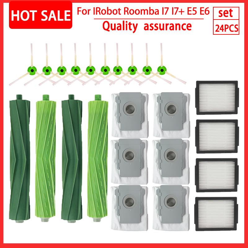 For iRobot Roomba i7 i7 i6 i8 i3 Plus E5 E7 E&I Series Hepa Filter Side Brush Main Brush Vacuum Cleaner Replacement Accessories
