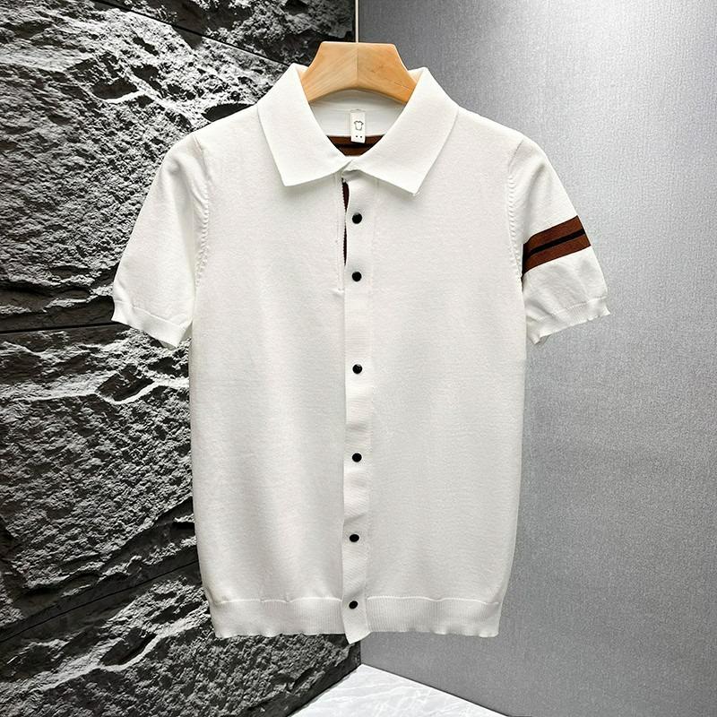 

Мужской кардиган из ледяного шелка с индивидуальным изображением, черный/белый - смесь спандекса 3XL белый