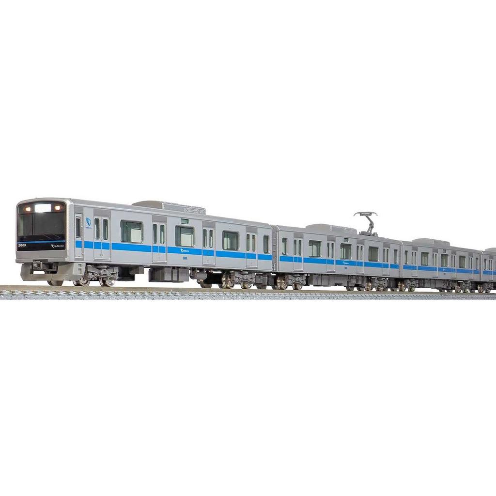 GreenMax N Gauge Odakyu 3000 Series (Set 3083, Imperial Blue Stripe) 6-Car Intermediate Car Set for Expansion (Non-Powered) 30473