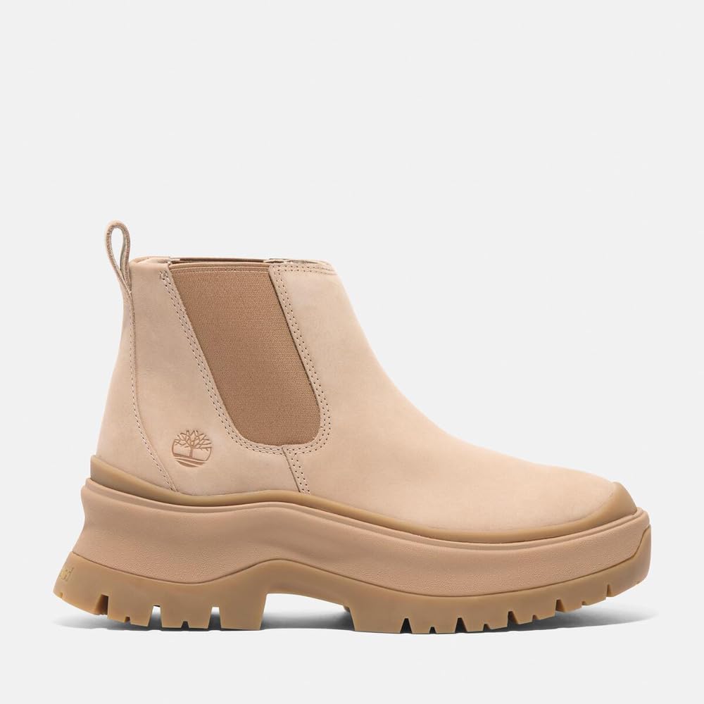 Timberland Roxy Lane Mid Chelsea Light Beige Size Boots, Women's, TB0A28XMEN71, Nubuck, 6.0 / 23.0cm