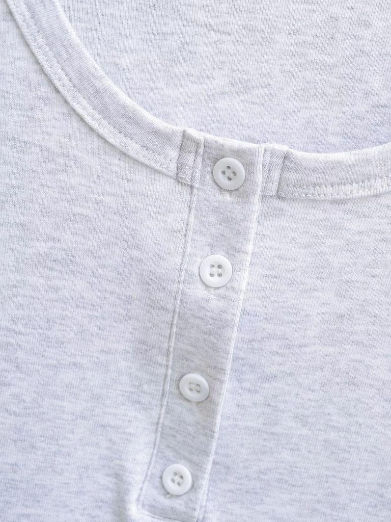 Dames Zoet & Pittig Longsleeve Slim Fit Henley Kraag T-shirt