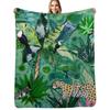 Jungle Green Throw Blanket Anti Shedding Soft Fuzzy Blanket for Home