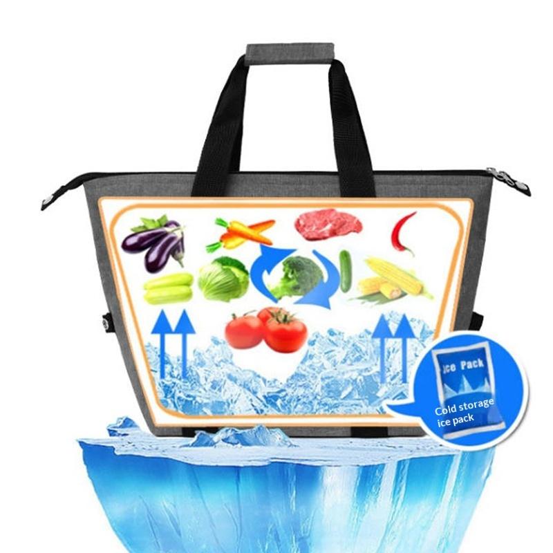 Large Capacity Insulated Grocery Picnic Cooler Bags Reusable Folding Fresh-Keeping Bag For Travel, Lunch, Camping, Food