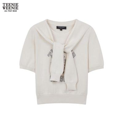 Bear Logo Short Sleeve Knit Top