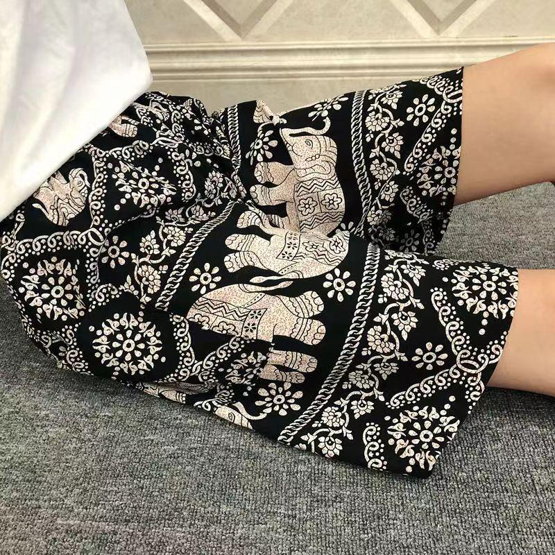 Women's Cotton & Rayon Casual Beach Shorts - Non-Fading, Summer Five-Point Style, Wear Indoors or Outdoors