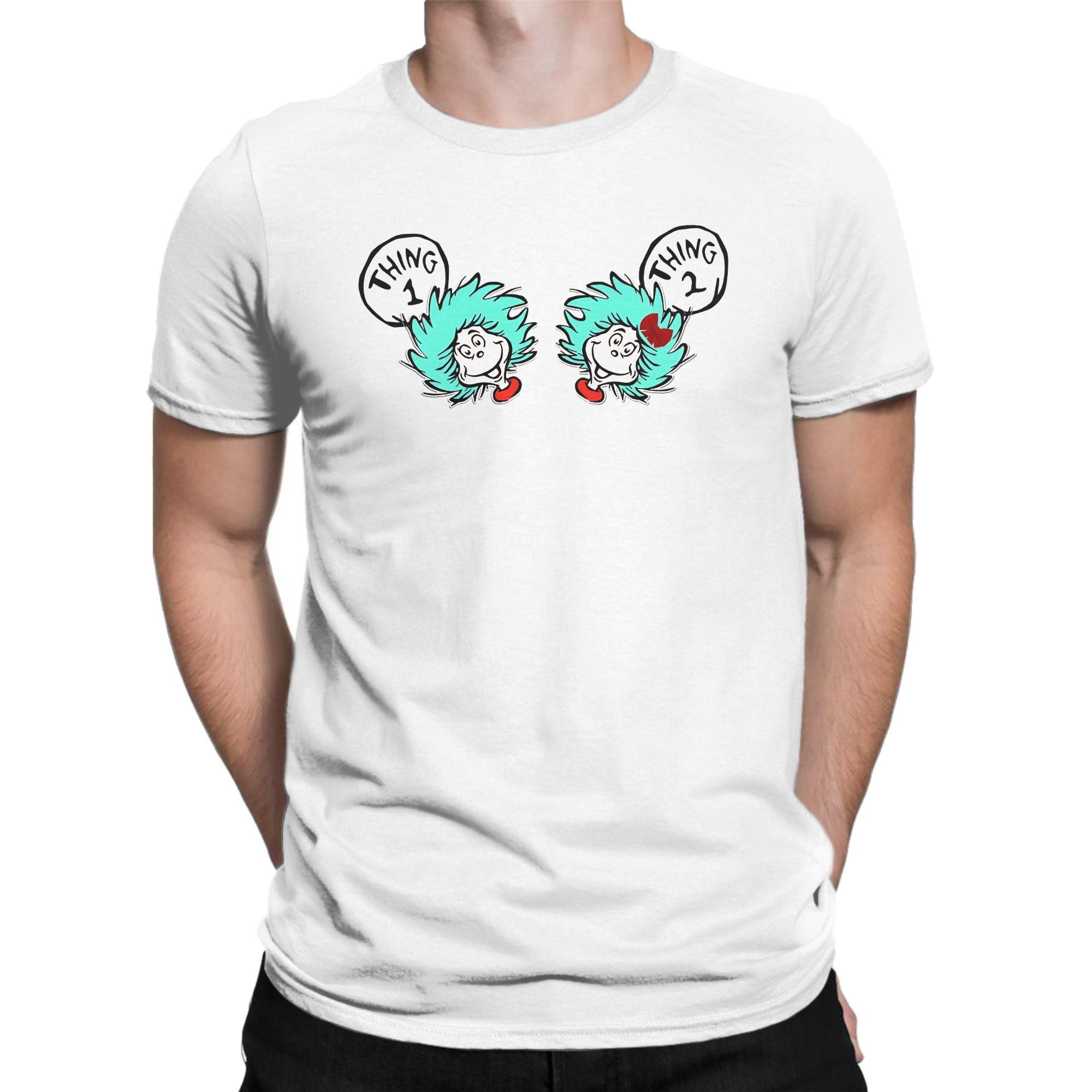 

Dr Seuss Thing 1 Thing 2 Buddies reading day Graphic T Shirt Unisex Women Pure Cotton Tee Shirt Clothing M