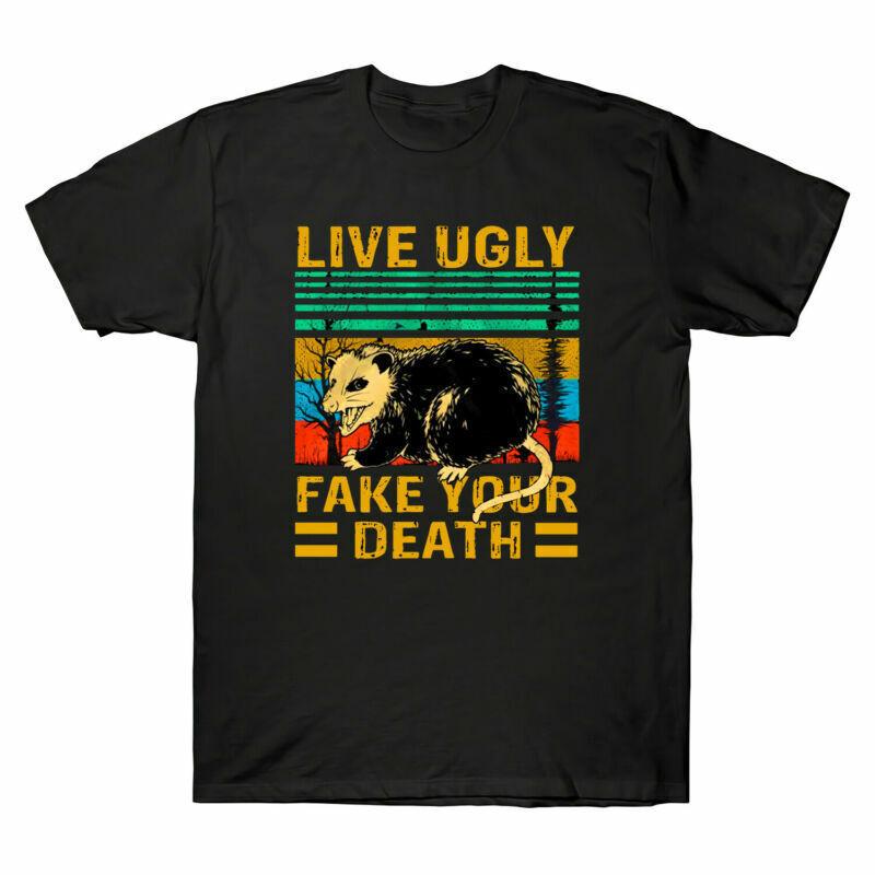 Unisexs Fake Opossum Just Your Death Like Angry Live TShirt Vintage Ugly A Tee S