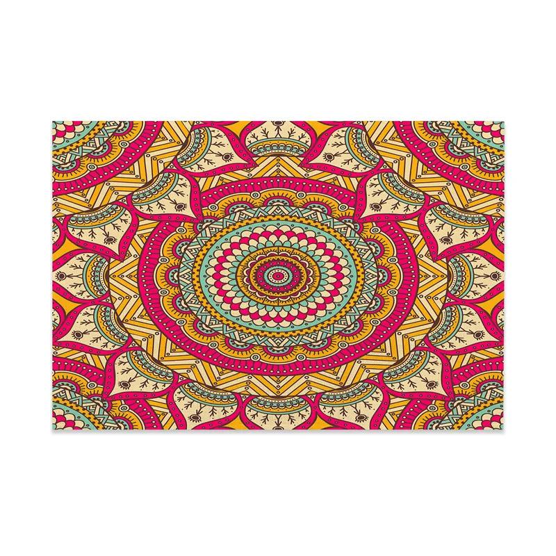 Vintage Mandala Placemats Washable Boho Floral Place Mat for Home Party Dining Tables Wedding Kitchen Banquets Decor