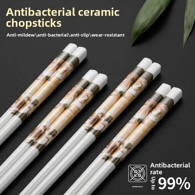 Camellia Ceramic ChopsticksHigh-grade Antibacterial and Anti-mould Chopsticks for Home UseNon-slip and Non-drop