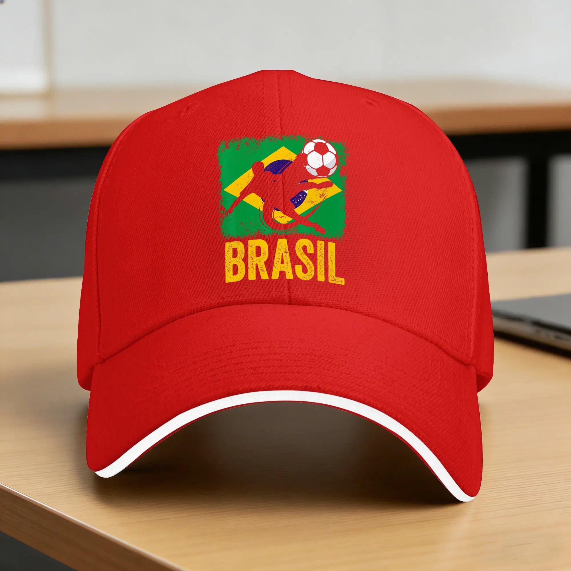 Brazil national flag Brasil Soccer Player Sun Baseball Cap Spring UnisexTeens Custom Logo Hip Hop Hats yk Cool Snapback Cap One Size