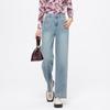 Mengshuya Women's High-Waist Straight Leg Jeans
