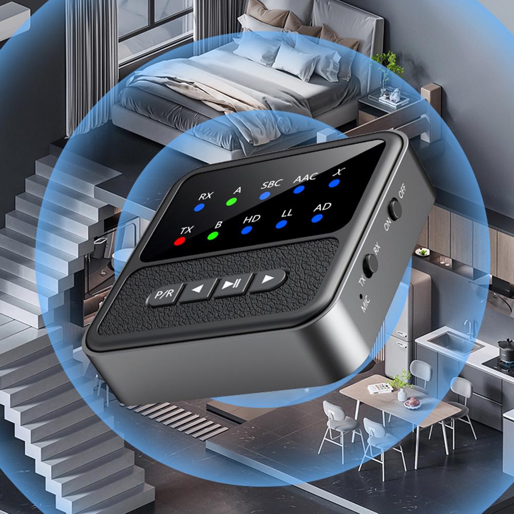 Bluetooth-Compatible Transmitter Receiver LED Display Audio Receiver Transmitter Wireless BT Receiver for Home Stereo/Speakers