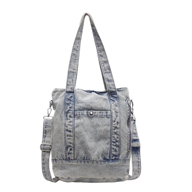 Denim Tote Bag Women Shoulder Bag Vintage Handbag
