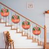 Harvest Festival Decor Front Door Garland, Autumn Decor Wooden House Number Pendant with Pumpkin Bow, Decorative Wreaths