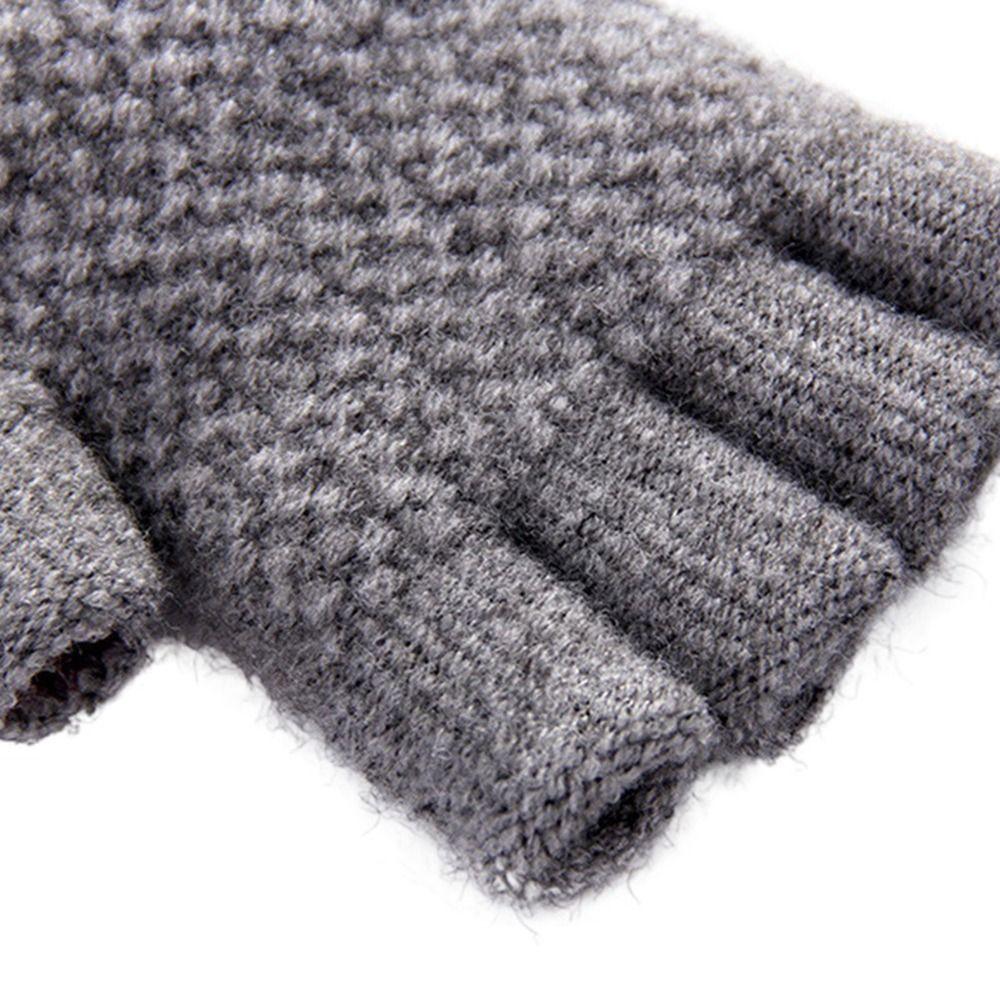 Outdoors Cold Protection Knitted Gloves Warm Hand Accessories Fingerless Mittens Half-finger Gloves