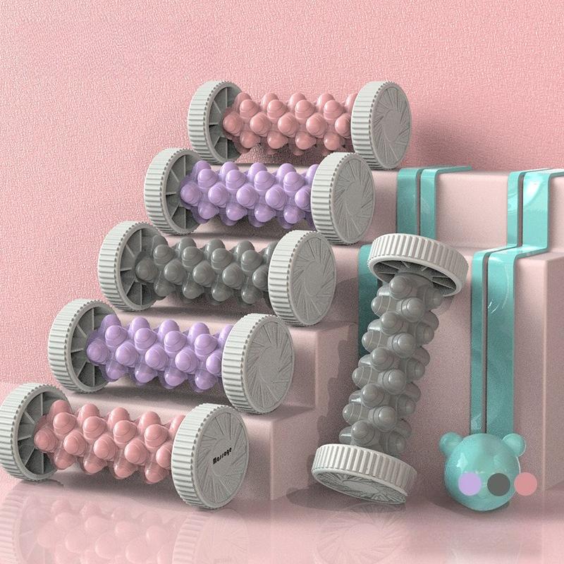 Foot Massager Roller Yoga Massage Plantar Fascia Roller Fitness Muscle Relaxation Rolling Stick Plastic Manual Foot Massager 1pc