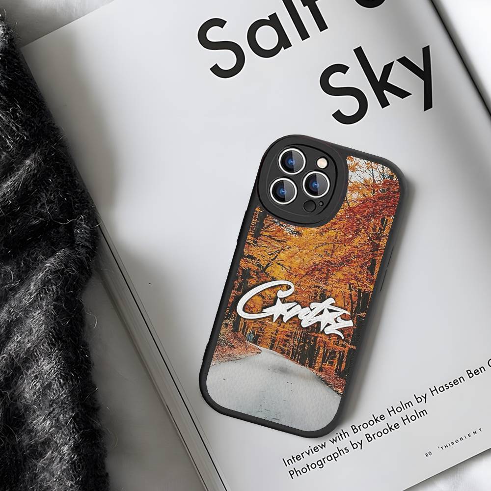 Hot Fashion C-Corteizs Leather Phone Case For IPhone 16 14 15 Pro Plus 13 12 11 Pro Max Silicone Cover