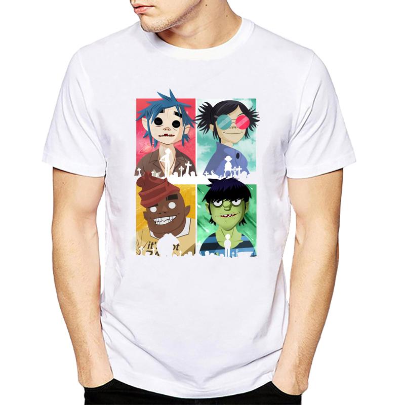 Noodle Murdoc Russel Short Sleeve Gorillaz Men T Shirts Ringer Fashion Streetwear Tshirt 2019 Anime Mens T Shirt Short Sleeve